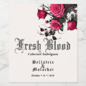 Goth Wedding Wine Crimson Rose Weinetikett (Einzelnes Label)