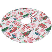 goth Weihnachten Horror Santa Vampir Paar Polyester Weihnachtsbaumdecke (Schrägansicht)