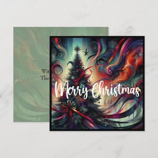 Goth-Weihnachtsbaum Feiertagskarte (Vorne/Hinten)