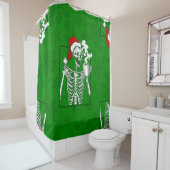 Goth Weihnachtskaffee-Skelett Duschvorhang (Beispiel)