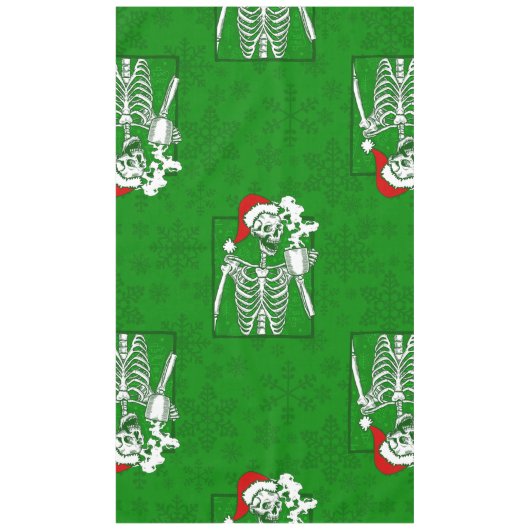 Goth Weihnachtskaffee-Skelett Tischdecke (Vorderseite)