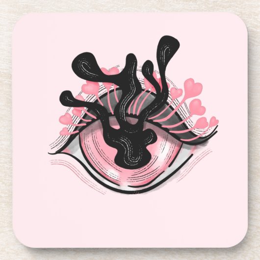 Goth Weird Pink Eye Creepy Horror Magical Hexe Getränkeuntersetzer (Vorderseite)