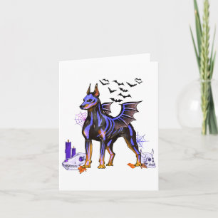 Goth Winged Doberman Dog Skulls T and Candles Hall Karte
