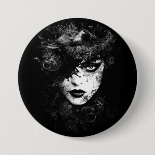 Goth Woman Button