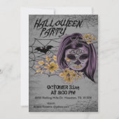 Goth Woman Zombie Beängstigend Adult Halloween Ein Einladung (Vorderseite)