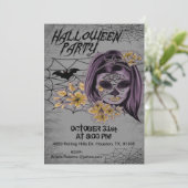 Goth Woman Zombie Beängstigend Adult Halloween Ein Einladung (Stehend Vorderseite)