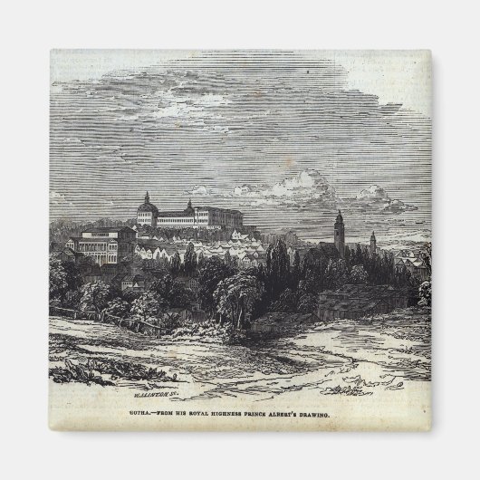 Gotha, graviert von W.J. Linton Magnet (Vorne)