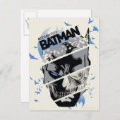 Gotham City Batman Skull Collage Postkarte (Vorne/Hinten)