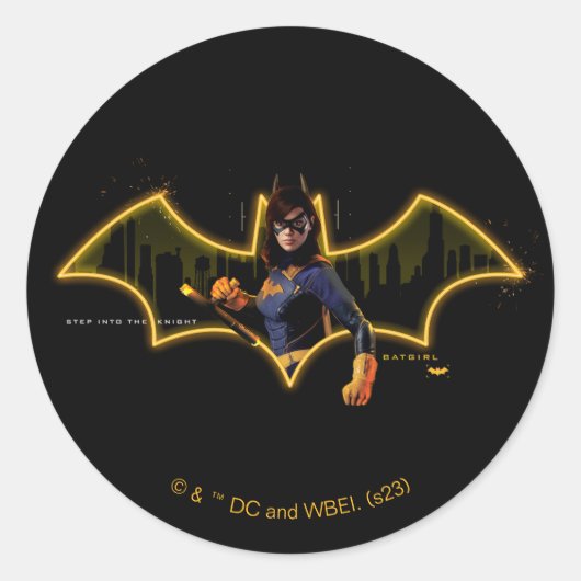 Gotham Knights Batgirl im Logo Runder Aufkleber (Vorderseite)