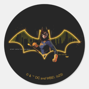 Gotham Knights Batgirl im Logo Runder Aufkleber