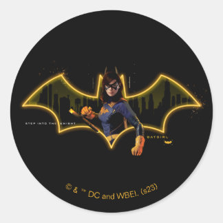 Gotham Knights Batgirl im Logo Runder Aufkleber