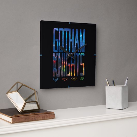 Gotham Knights City Letting Quadratische Wanduhr (Büro)