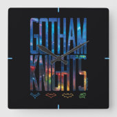 Gotham Knights City Letting Quadratische Wanduhr (Vorderseite)