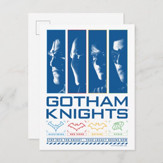 Gotham Knights Face Panels Postkarte (Vorne/Hinten)
