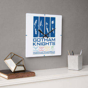 Gotham Knights Face Panels Quadratische Wanduhr