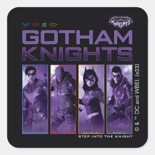 Gotham Knights Hero Panels Quadratischer Aufkleber (Vorderseite)