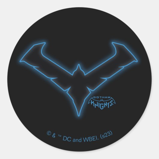 Gotham Knights-Nachts-Logo Runder Aufkleber (Vorderseite)