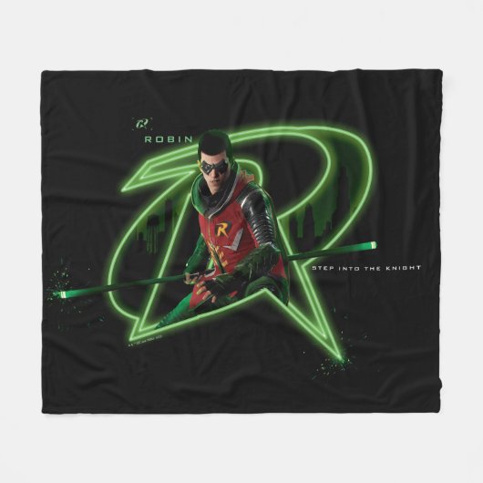 Gotham Knights Robin-Logo Fleecedecke (Vorderseite (Horizontal))