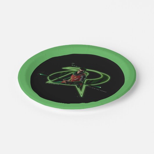 Gotham Knights Robin-Logo Pappteller (Schrägansicht)