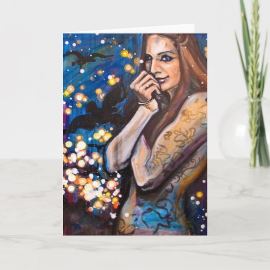 "Gotham Mädchen-" Gruß-Karte - Kunst durch Charis Karte (Vorderseite)