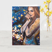 "Gotham Mädchen-" Gruß-Karte - Kunst durch Charis Karte (Gelbe Blume)