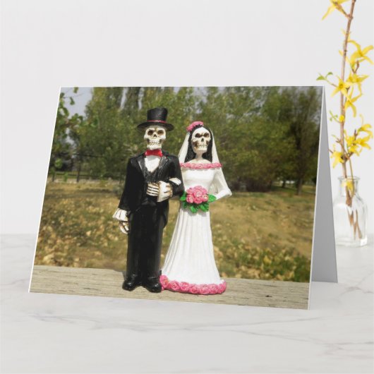 GOTHC SKELETONS WEDING GRATULATIONS CARDS KARTE (Gelbe Blume)