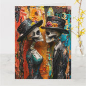 GOTHC SKELETONS WEDING GRATULATIONS CARDS KARTE (Gelbe Blume)