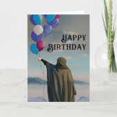 Gothday Black Cloak & Dark Sky Balloons Karte (Vorderseite)