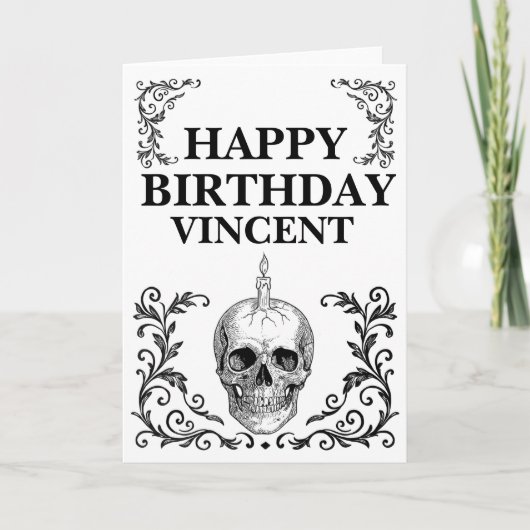 Gothday Card, Skull Birthday Card Karte (Vorderseite)