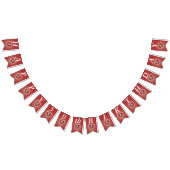 Gothday Skull Knochen Rotes Herz auf Spiralen Wimpelkette (Alle)