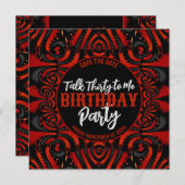 Gothday Talk 30 Black + Red Party Einladung (Vorne/Hinten)