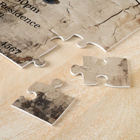 Gothehaus in Snow Globe Halloween-Party Einladung Puzzle (Seite)