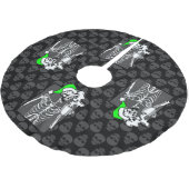 Gotheißskelett mit schwarzem Weihnachtskaffee Polyester Weihnachtsbaumdecke (Schrägansicht)