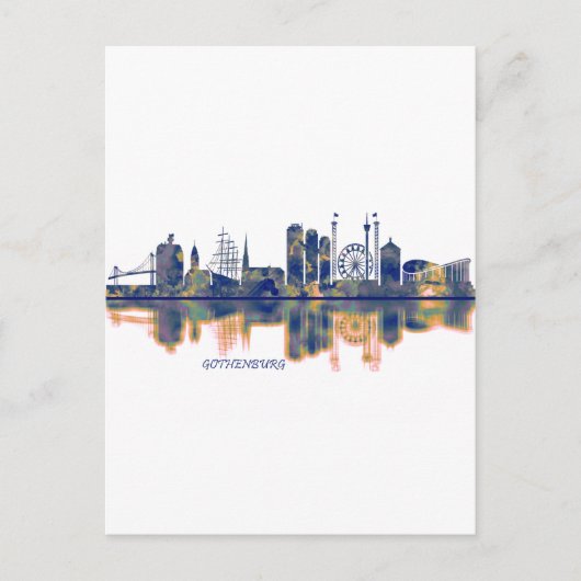 Göthenburg Skyline Feiertagspostkarte (Vorderseite)