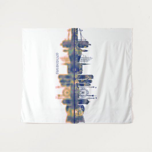 Göthenburg Skyline Wandteppich (Vorderseite (Horizontal))