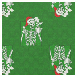 gothgrüner Weihnachtskaffee-Skelett rot Stoff