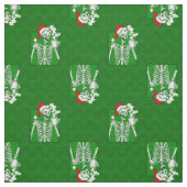gothgrüner Weihnachtskaffee-Skelett rot Stoff (Muster)