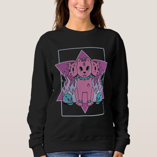 Gothic 3 Heads Cats Sweatshirt (Vorderseite)