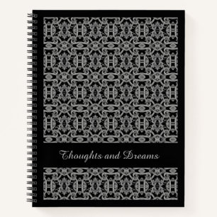 GOTHIC 8.5x11 Spiral-Notebook / Schwarz Notizblock