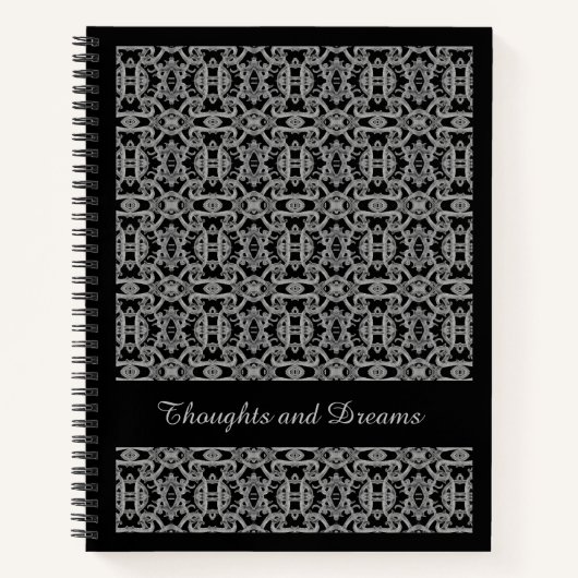 GOTHIC 8.5x11 Spiral-Notebook / Schwarz Notizblock (Vorderseite)