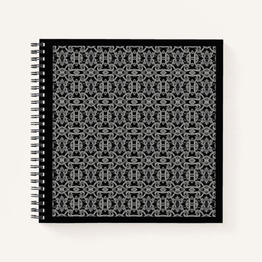 GOTHIC 8.5x8.5 SpiralNotebook / Schwarz Notizblock (Vorderseite)