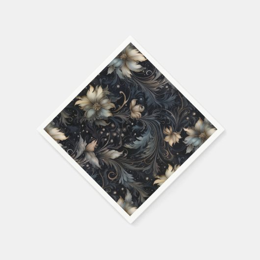 Gothic Abstrakt Floral Pattern Serviette (Ecke)