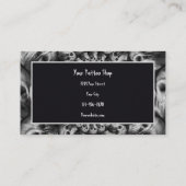 Gothic Abstrakt Skulls Schwarz-Weiß-Monogramm Visitenkarte (Rückseite)