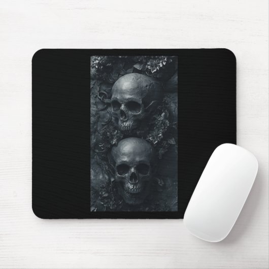 Gothic Aesthetic Grunge Skull Art Botanischer Edgy Mousepad (Mit Mouse)
