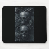 Gothic Aesthetic Grunge Skull Art Botanischer Edgy Mousepad (Vorne)