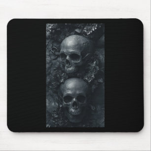 Gothic Aesthetic Grunge Skull Art Botanischer Edgy Mousepad