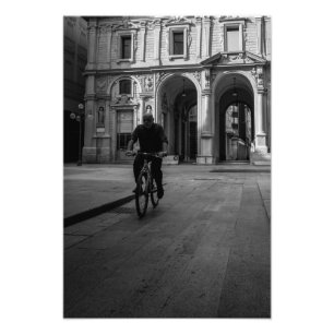 Gothic Alley Cyclist Fotodruck