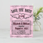 Gothic Alternative Checkered Tattoo Heart Save The Date (Stehend Vorderseite)