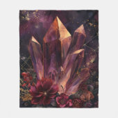 Gothic Amethyst Blumen Galaxy Muster Fleecedecke (Vorderseite)