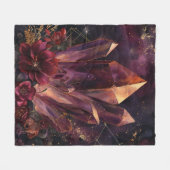 Gothic Amethyst Blumen Galaxy Muster Fleecedecke (Vorderseite (Horizontal))